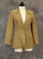 Jacket of beige medium wale corduroy with dropped notched collar