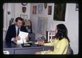 Roger Fendall counseling Marcia Bedortha, Oregon State University, Corvallis, Oregon, circa 1973