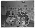 Home Economics students visiting a pre-school during a field trip to Portland, Spring 1953