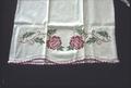 Pillowcase with rose crosstiching by Mrs. Gawronski