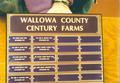 Plaque listing Wallowa County Century Farms