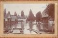 3rd and Court Streets in 1894 Flood, Masonic Temple on Right, Christman's Butcher Shop in Middle, The Dalles, Oregon