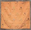 Textile Panel of salmon colored, fine ribbed silk taffeta brocaded with simple stemmed flower motif