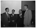 Dr. Tsoo King, Dr. Vernon Cheldelin, and colleagues at Biology Colloquium, 1956