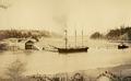 Schooner being loaded with lumber at Coos River mill