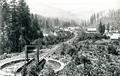 Railroad turntable just above Detroit, Oregon, circa 1900