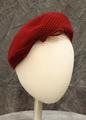 Hat of deep red felted velour