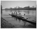 The Delta Tau Delta intramural crew team rowing on the Willamette River