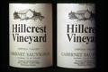 Hillcrest Vineyard wine labels, Roseburg, Oregon, circa 1972