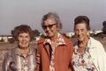 Edith (Whitelock) Lowe, Agnes Behrens and Gertrude (Ellis) Elmore, 1980