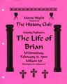 Flyer for a screening of Monty Python's "The Life of Brian," sponsored by the OSU History Club, circa 1990's