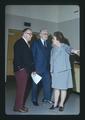 G. Burton Wood, Secretary of Agriculture Earl Butz, and Jean Peters at Oregon State University, Corvallis, Oregon, 1975