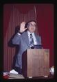 Senator Cliff Trow speaking at Triad Club meeting, Oregon State University, Corvallis, Oregon, November 1977