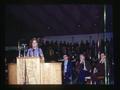 Veteran speaking at Peace Convocation in Gill Coliseum, Corvallis, Oregon, January 25, 1973
