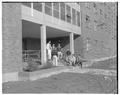 Students gathered outside of Snell Hall