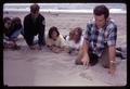 Explaining sand dune formation at Camp Arago, Oregon, July 1969