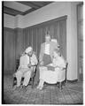 Dr. Surinder Suri, newspaper correspondent from India and Harvard graduate school, being interviewed by summer school news reporter and Ann Peithman, editor, July 1954