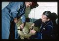 Dr. Otto Herbert Muth (right) injecting selenium in ewes, Oregon State University, Corvallis, Oregon, circa 1965