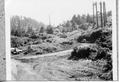Constructing the road into the Cape Perpetua Visitor Center.  View taken from Hwy 101 and looks northeast