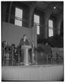 Vice-President Richard Nixon speaking at OSC Coliseum, October 26, 1954