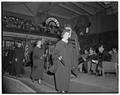 Receiving diplomas in the Men's Gymnasium (Langton Hall), June 1949