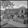 Students assembled in the Memorial Union quad to protest tuition increases