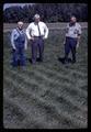 Carey Strome, Joe Carter, and Art King in weed-controlled Manhattan ryegrass on Strome ranch, Junction City, Oregon, circa 1965