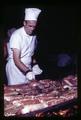 Grilling steaks at Portland Chamber of Commerce Agriculture Picnic, Portland, Oregon, August 1969