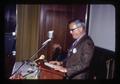 Jim Meese speaking at Lake Oswego Rotary Club, Lake Oswego, Oregon, circa 1973