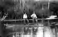 Two men boating on the Santiam River