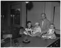 Zoology professor Ivan Pratt and kids, May 23, 1952