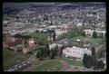 Aerial view of Oregon State University and Corvallis, Oregon, looking to the northwest, April 7, 1969