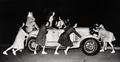 Women pushing car, 1944