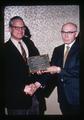 Al Roberts presenting service award to Myron Cropsey at Oregon School Employees Association meeting, Corvallis, Oregon, May 1974