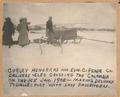 Curley Hendricks and Edw. C. Pease Co. Delivery Sled crossing the Columbia on the ice, Jan. 1908, making delivery to Dallesport with lady passengers