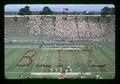 Stanford Marching Band in Blitz formation, Stanford University, Stanford, California, October 28, 1972