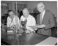 Dr. Paul R. Elliker and others in bacteriology lab, 1960