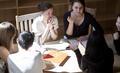 Students having discussion in Global Scholars Hall