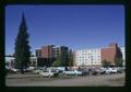 Administration Service Building and Callahan Hall from parking lot, Oregon State University, Corvallis, Oregon, circa 1973