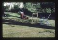 Lawn after cleaning up with mower, Corvallis, Oregon, 1987