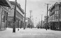 Commercial Street, Astoria, Oregon, covered in snow