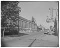 Mechanical Engineering Lab (Graf Hall) with view of Monroe Street and Campus Cleaners, May 1959