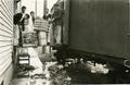 Students observing loading of vegetables into a refrigerated railroad car