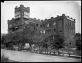 School building, Hill Military Academy, Portland. Small trees along Marshall St. in foreground.