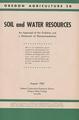 Oregon Agriculture: Soil and Water Resources, August 1952