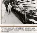 Interior of I.C. Nickelsen Bookstore. I.C. Nickelsen on left and Ellis Knebel on right