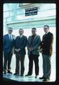 Wilbur Cooney, Joe Cox and others in front of Potato Greenhouse, Oregon State University, Corvallis, Oregon, 1975