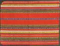Textile Panel (used for skirts) of hand-woven striped cotton in red with plain and patterned stripes