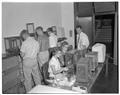 Photo showing crowded conditions in Pharmacy lab, November 4, 1959
