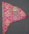 Textile panel of fuchsia silk brocade with vertical stripes